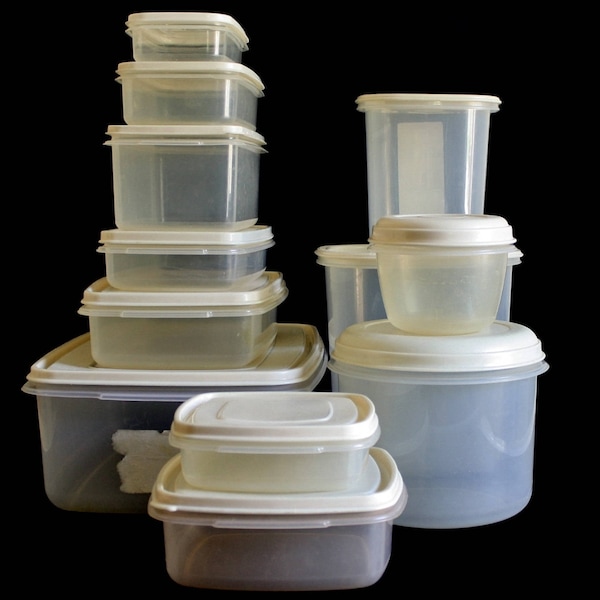 Rubbermaid Servin' Saver Plastic Containers, Canisters, Food Storage, 1980s (choose with or without lid)