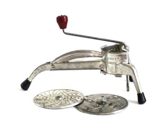 Mouli Shredder (small Mouli Julienne) Rotary Grater Shredder Salad Maker (with or without two 4-inch disks)