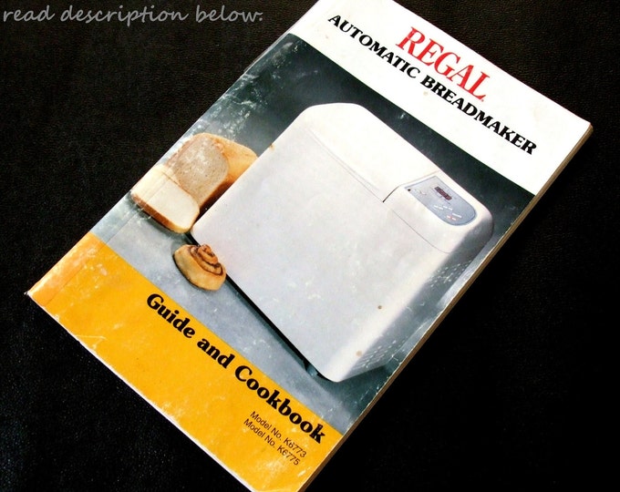 Regal Bread Machine K6773 K6775 Instruction Manual Recipe Book Etsy