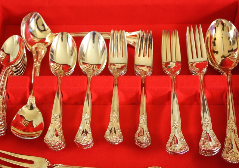 Gold Flatware Set Godinger Grand Master 35pc Etsy