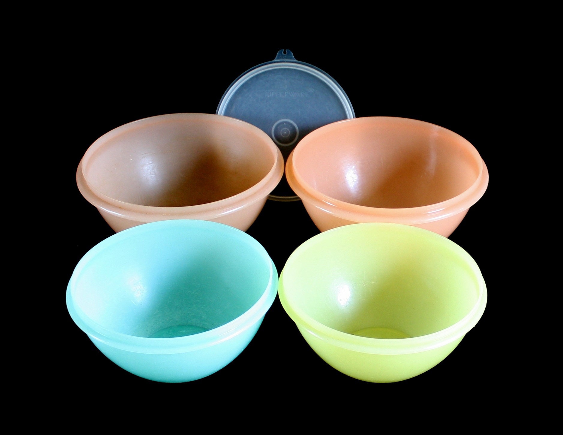 TUPPERWARE 3 Wonderlier Nesting Mixing Bowls 6-c Tropical 8.75-c Azure –  Plastic Glass and Wax ~ PGW