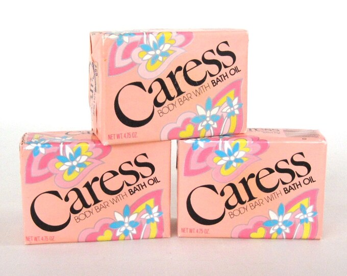 Caress Soap Bars & Box Pink Bathroom Bath Peach Etsy