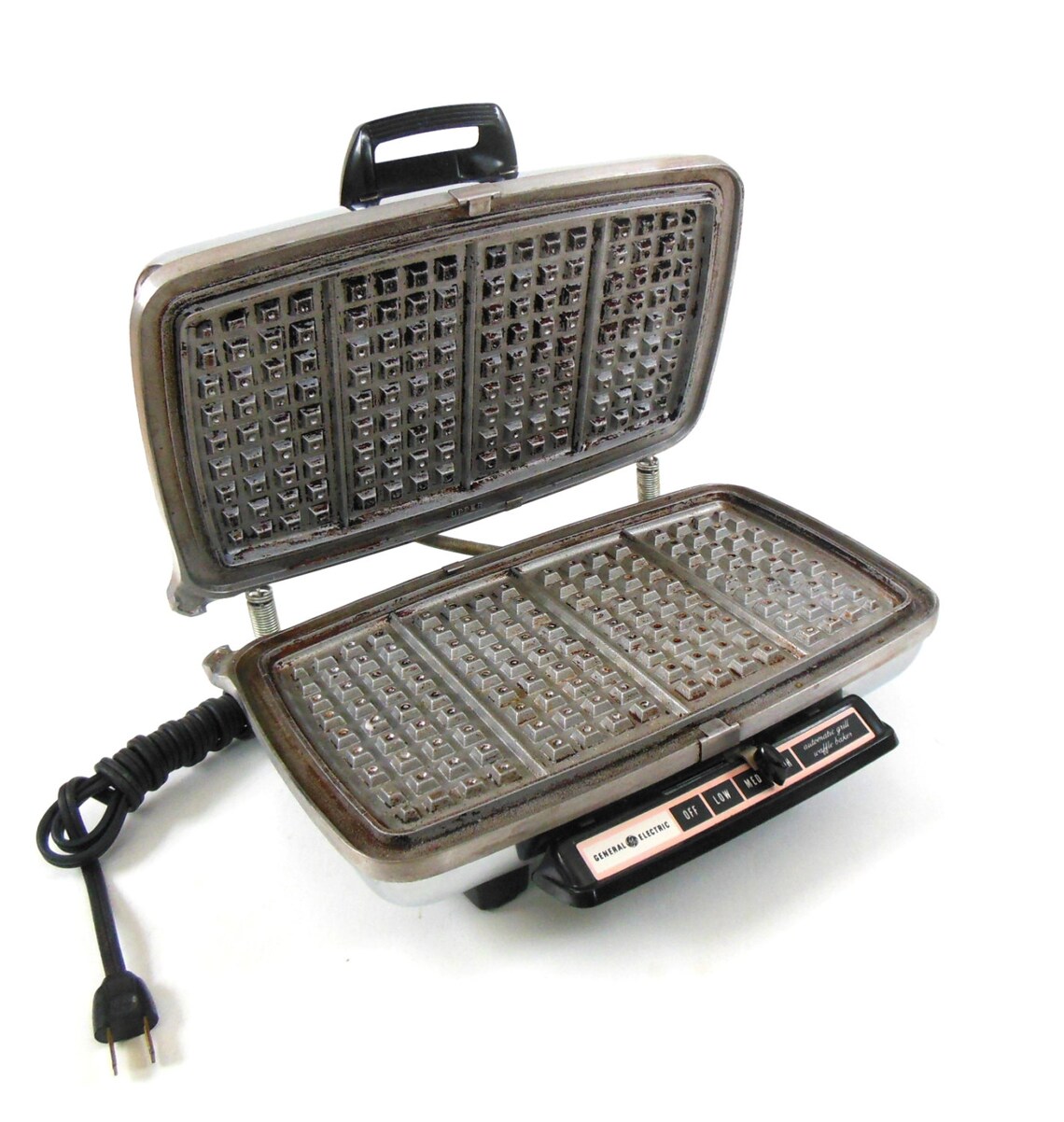 GE Waffle Iron Grill 34G42 General Electric Vintage Chrome Etsy