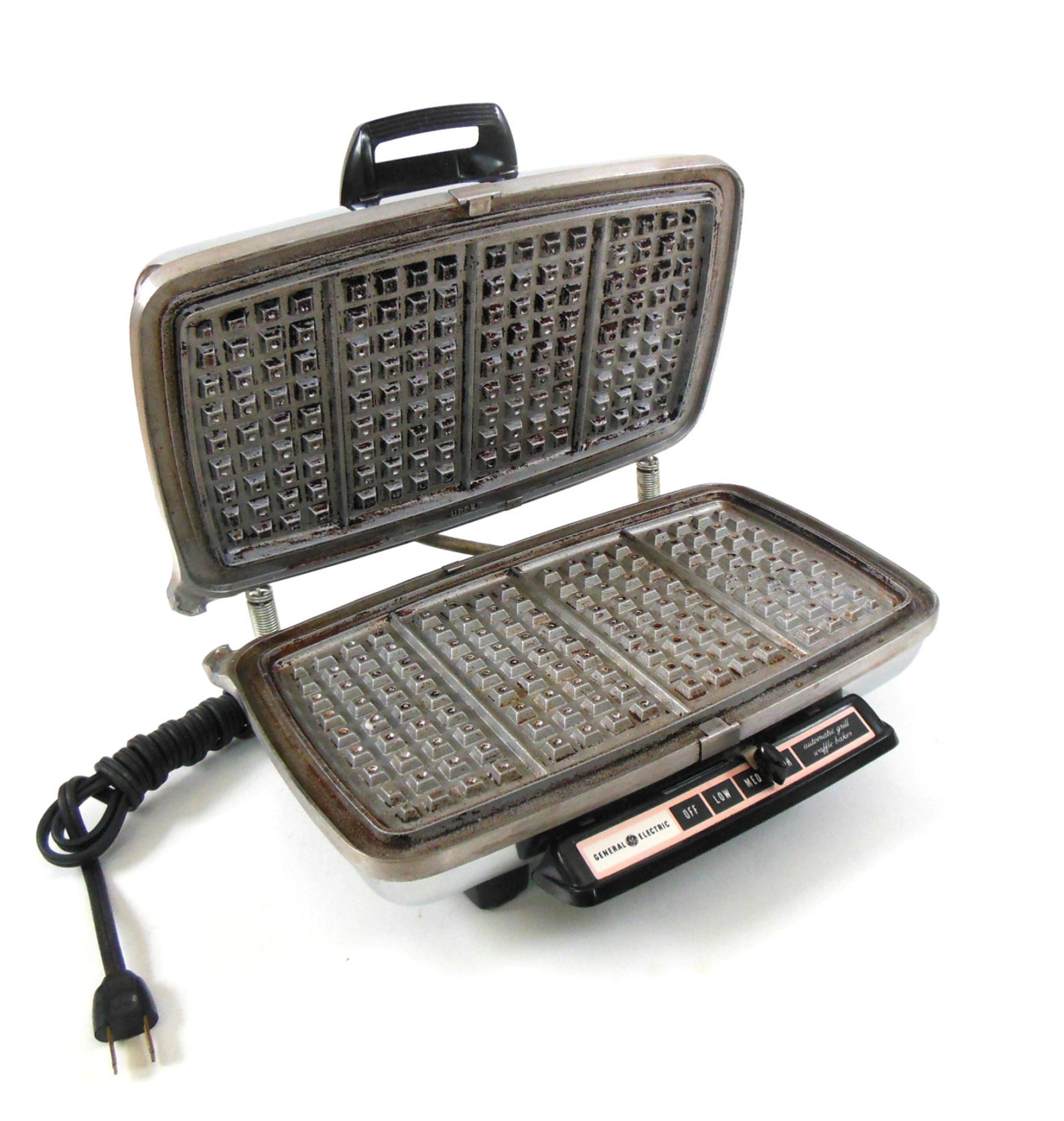 GE Waffle Iron Grill 34G42 General Electric Vintage Chrome Etsy