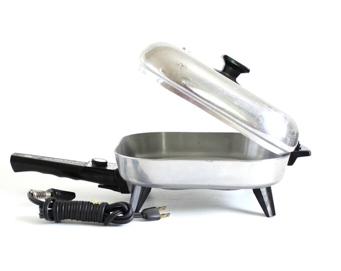 Sunbeam Electric Skillet FPM5 Vintage Aluminum Frying Pan Long Handle