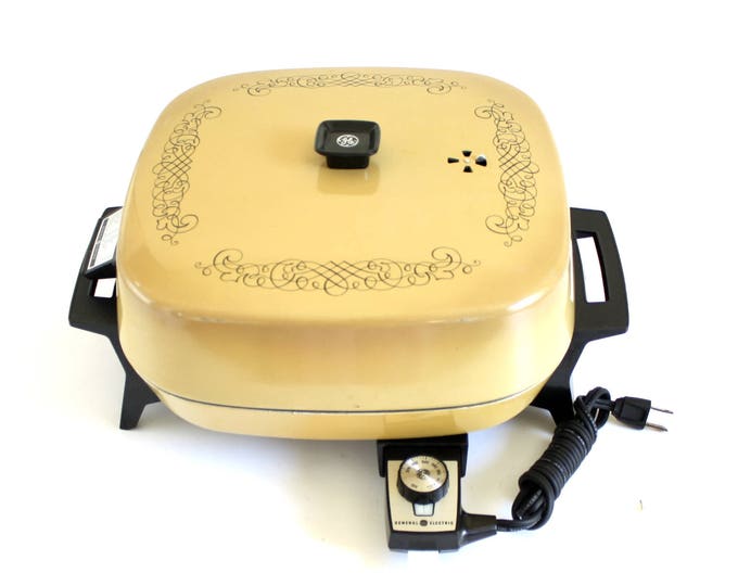 General Electric Skillet BISK27HRT GE Electric Frying Pan Vintage 1970s