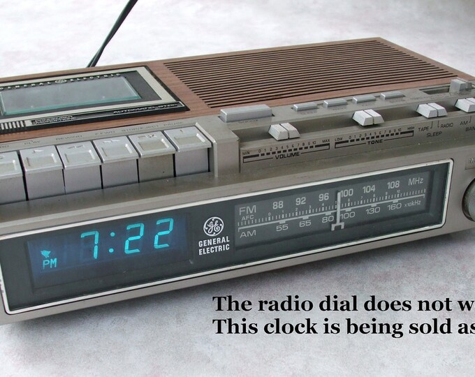 Digital Clock Radio Cassette GE General Electric 74975 C Vintage Alarm