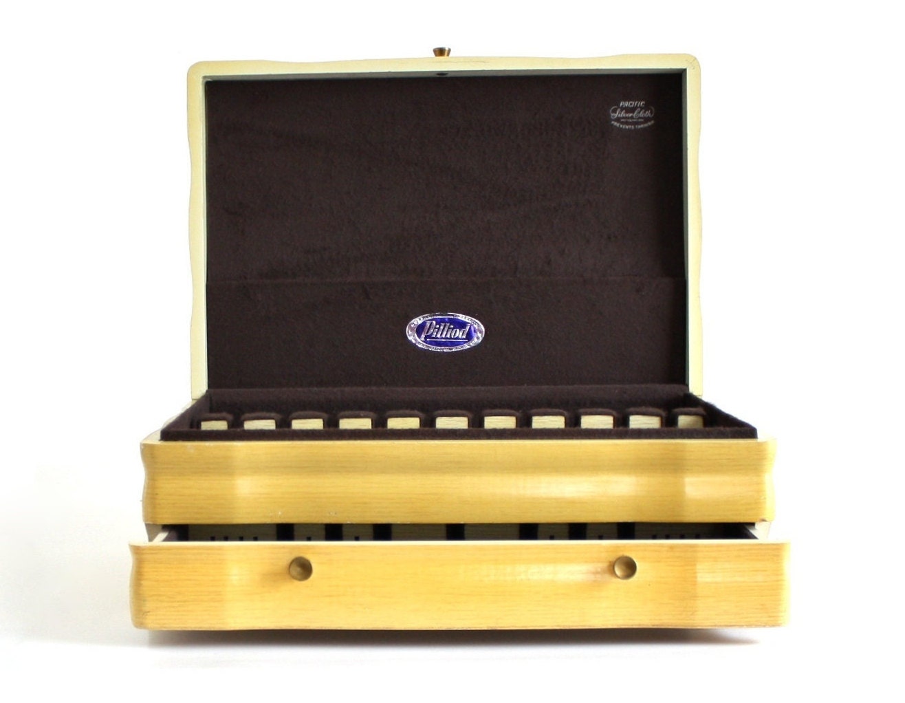 Empty Silverware Box Wood Flatware Case Pacific Silvercloth Etsy