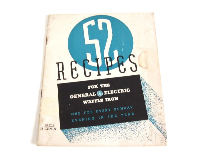General Electric Waffle Iron Instruction Manual Recipe Booklet Vintage