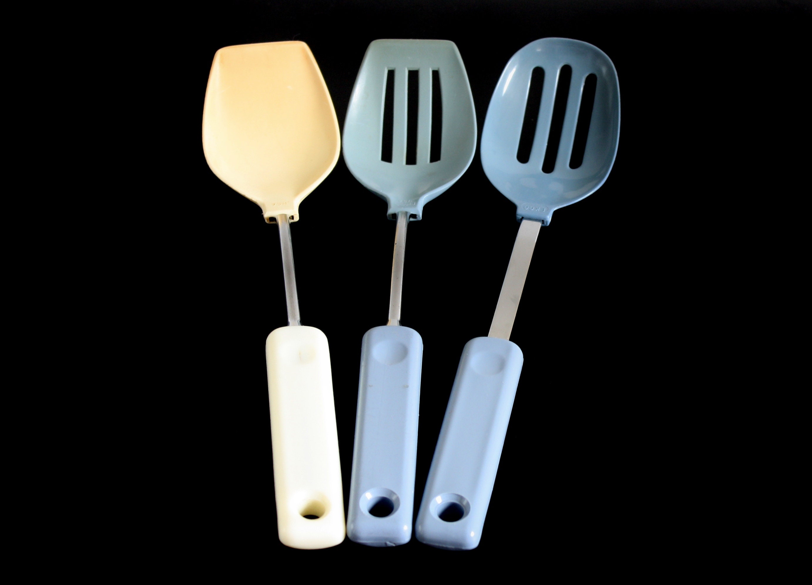 Ekco Slotted Spoon 400F Max or Basting / Cooking Spoon Blue Etsy