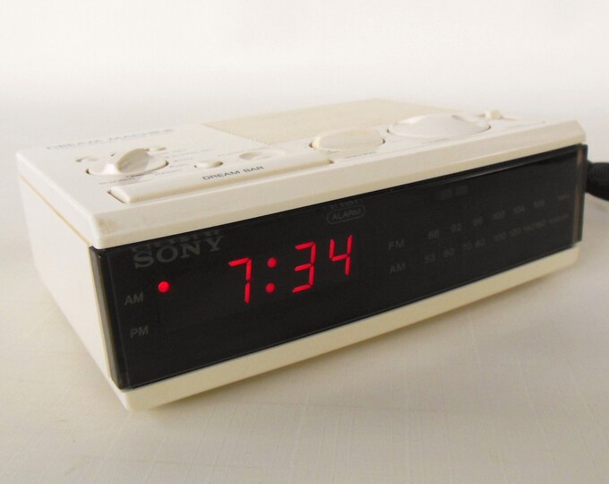 Sony Dream Machine Alarm Clock Radio ICFC3W 80s Vintage Electronics Etsy