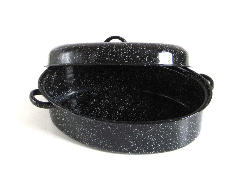 Small Oval Roaster Graniteware Roasting Pans with Offset | Etsy