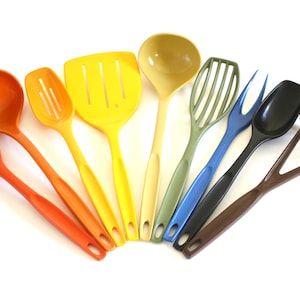 Nylon Plastic Foley Kitchen Utensils 1970s 1980s Kitchen Basting Spoon, Icing Spreader, Soup Ladle, Potato Masher image 6