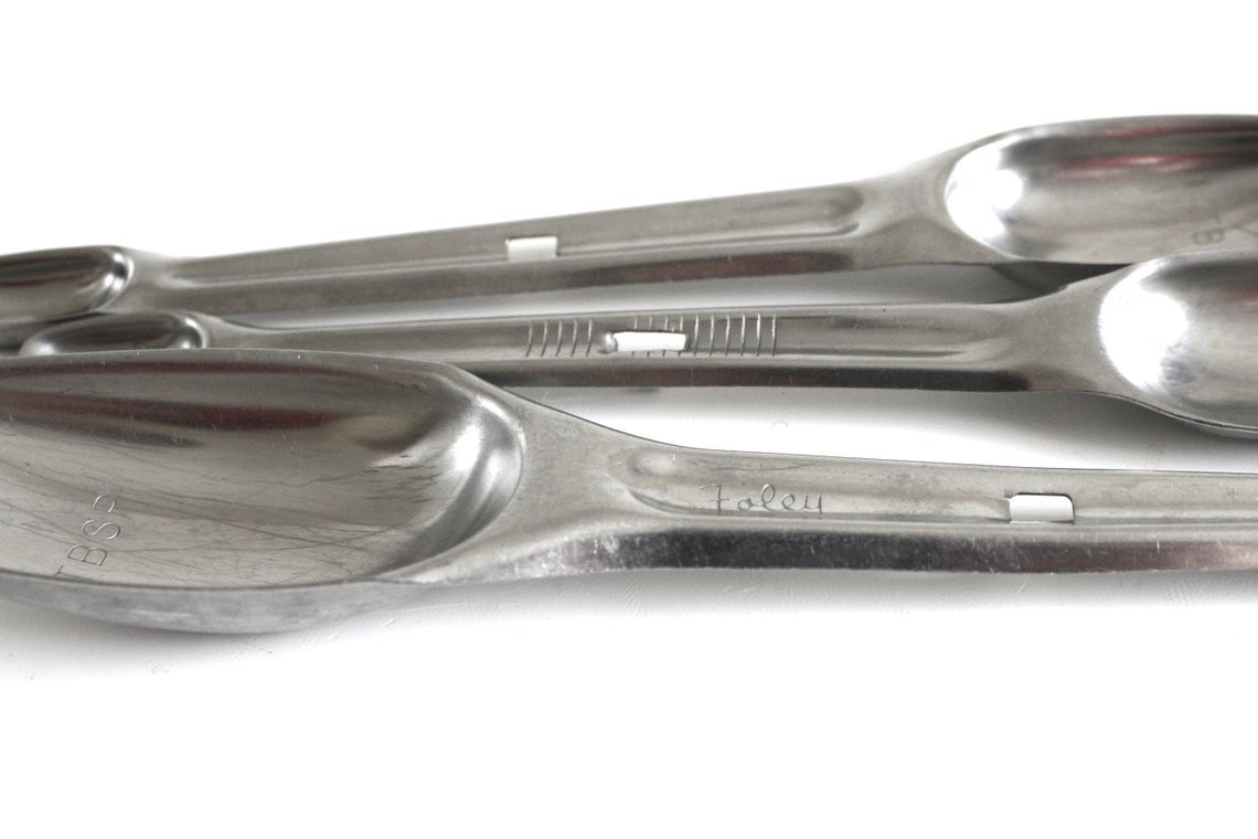 Foley Measuring Spoon Set Double Sided Stainless Steel Etsy