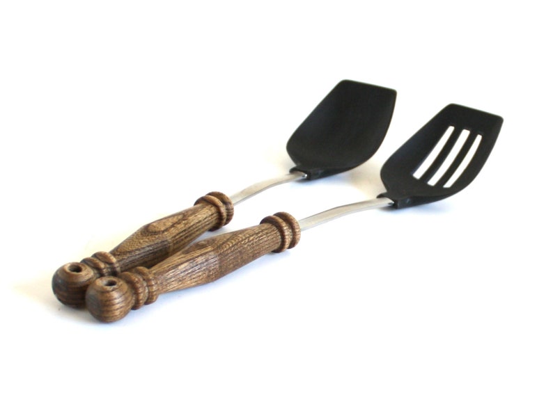 Wood Handle Plastic Cooking Spoons Japan Nylon Etsy