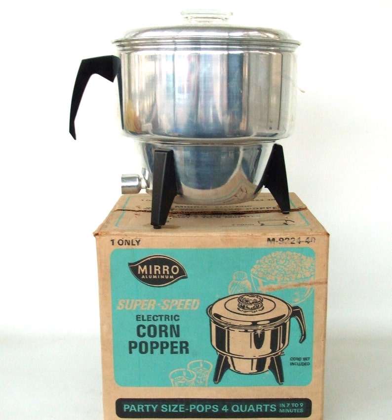 Vintage Mirro Popcorn Popper aluminum electric Etsy