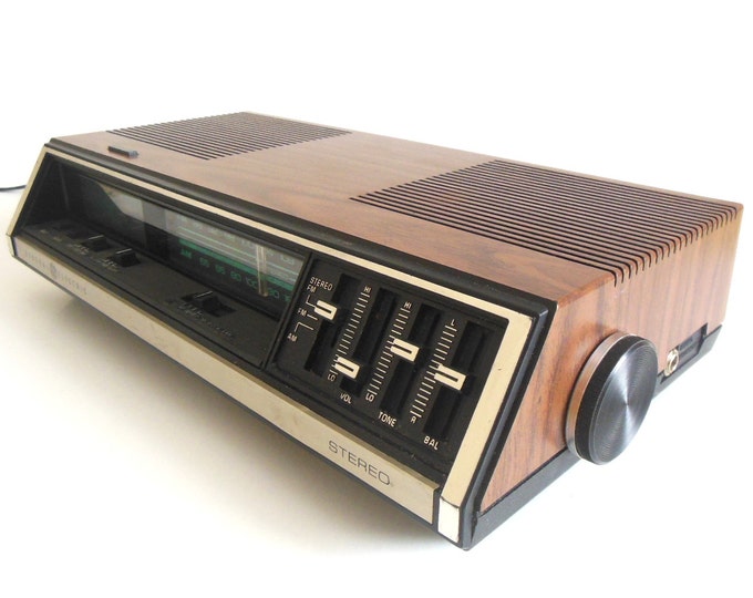 GE Digital Alarm Clock Radio 74695A Wood Grain General Electric Etsy
