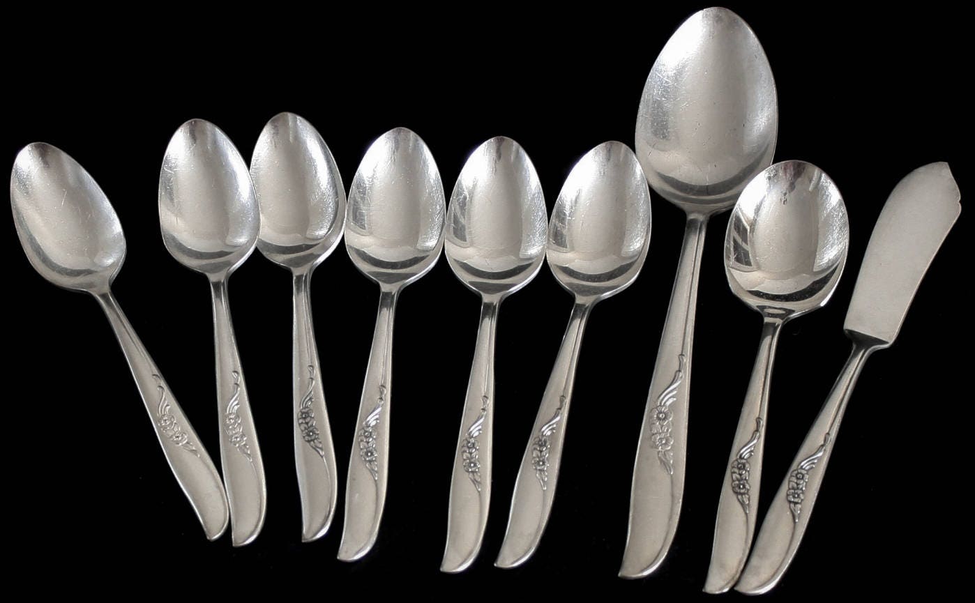 Oneida Flatware Set, Complete Service for 8, Wm A Rogers Silverware Set