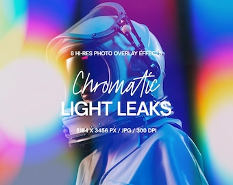 Chromatic Light Leaks Photo Overlays: Colourful Film Light Effects
