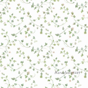 Peut inclure: Motif aquarelle répété de feuilles et de vignes vertes et rose pâle sur fond blanc. Le motif crée une esthétique naturelle et sans couture. Adapté à diverses applications, le motif a un aspect délicat et organique.