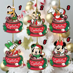 Personalized Christmas Cup Ornament, Custom Name Holiday Ornament 2024, Cute Cartoon Hot Cocoa Ornament, Family Christmas Tree Decoration