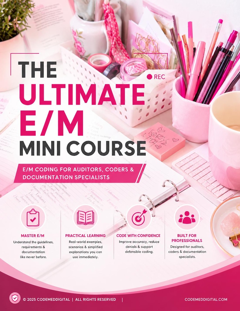 E/M Coding Mini Course | Medical Coding Reference Guide (PDF) - Etsy