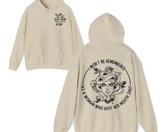 Sudadera con capucha feminista de Medusa, sudadera con estampado de mitología griega, ropa con frase inspiradora