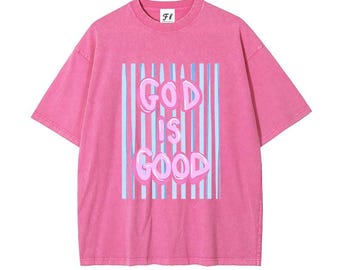 Camiseta Dios es bueno, camiseta de fe cristiana, camiseta gráfica religiosa inspiradora