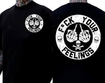 Camiseta con estampado de calavera, camiseta atrevida y unisex de estilo urbano de doble cara.