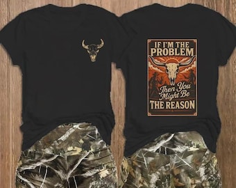 Camiseta con estampado de calavera de vaquera del oeste, camiseta con estampado de cita de rodeo en la espalda.
