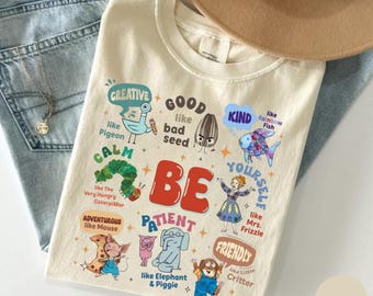 Camiseta con afirmaciones para maestros / Camiseta con mensaje "Sé amable" para el aula creativa / Gráfico inspirado en libros infantiles