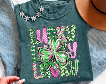 Camiseta con trébol de la suerte, camiseta con estampado de trébol del Día de San Patricio, camiseta unisex irlandesa de moda