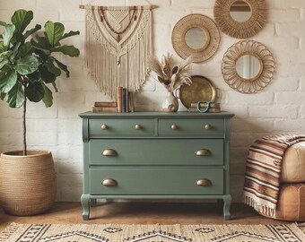 Boho Chic Dresser in Hanging Vine Green