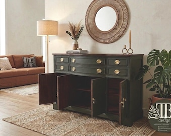 Solid Wood Duncan Phyfe Sideboard – Ripe Olive & Mahogany