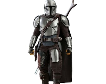 Din Djarin-kostym | Mandaloriansk flygdräkt | Star Wars-inspirerad cosplay | Prisjägaredräkt med läderbälte och bandolier