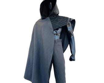 Cal Kestis Jedi Survivor Cosplay | Black Hooded Poncho Cape & Pants | Jedi Robe