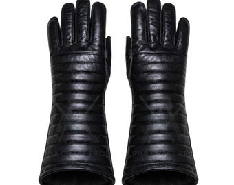 Darth Vader Costume Gloves | Premium Leather Cosplay Gloves | Star Wars Sith Lord Costume Accessory | Halloween Convention Wear