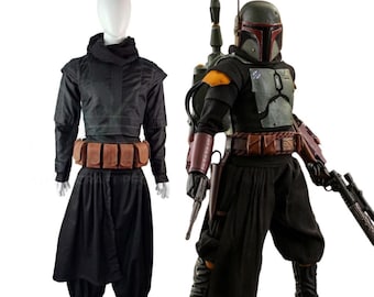 Disfraz completo de Boba Fett, armadura mandaloriana, cosplay de Star Wars, traje de cazarrecompensas / atuendo de Halloween