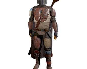 Op Mandalorian Din Djarin geïnspireerd cosplaykostuum zachte onderdelen set | Bounty Hunter Flight Suit-outfit