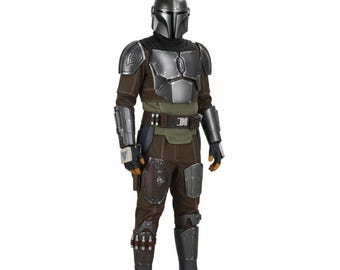 Disfraz de mandaloriano inspirado en Din Djarin / Chaleco de traje de vuelo de cazarrecompensas de Star Wars y faja Cosplay