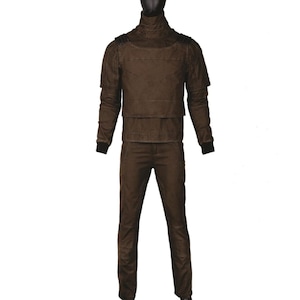 Traje de vuelo marrón mandaloriano inspirado en Din Djarin / Traje de cazarrecompensas Beskar de Star Wars