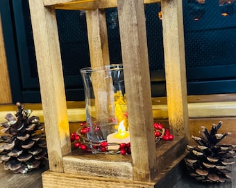 Neoflavie 24 lanterne centrotavola in legno per matrimoni, lanterna