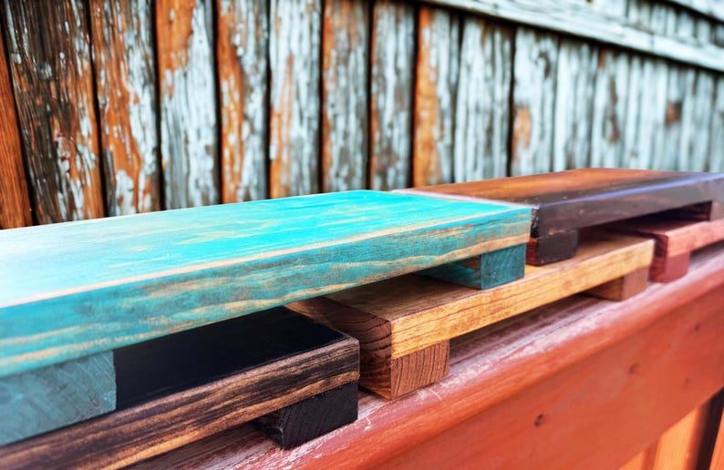 Rustic Wood Riser Set- Farmhouse Display Stands- Tiered Wooden Pedestal ...
