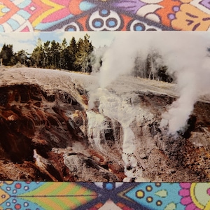 Black Growler Sreamvent - Norris - Parc National de Yellowstone - Carte postale vintage