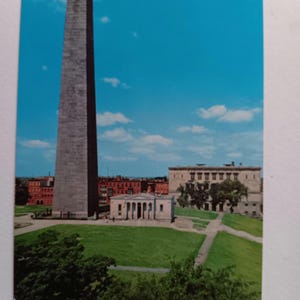 Historisches Bunker Hill Monument - Charlestown, Massachusetts - Vintage Postkarte