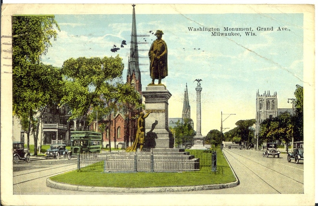 Washington Monument Milwaukee Wisconsin 1927 Vintage Etsy