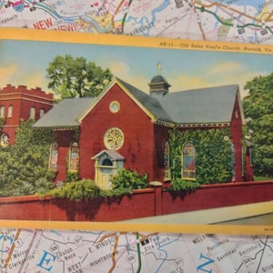 Ancienne église Saint-Paul - Norfolk, Virginie - Carte postale vintage 1945