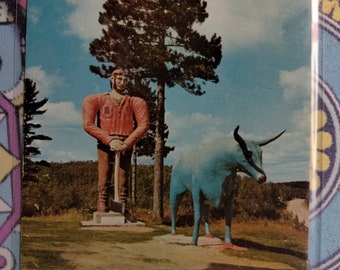 Michigan's Paul Bunyan Lookout - Vintage Postcard