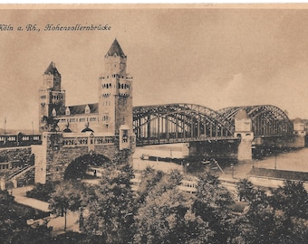 Hohensollernbrucke Bridge - Vintage Postcard