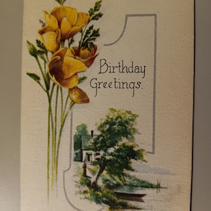 Birthday Greetings - 1917 Vintage Postcard